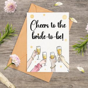 TRIDECOR Bridal Shower Card For Bride To Be, Wedding Card, Engagement Card, Bridesmaid Card - Folded 5"x7" with Envelope, Sticker to Seal - Card for Her, Women, Girlfriend, Bestfriend