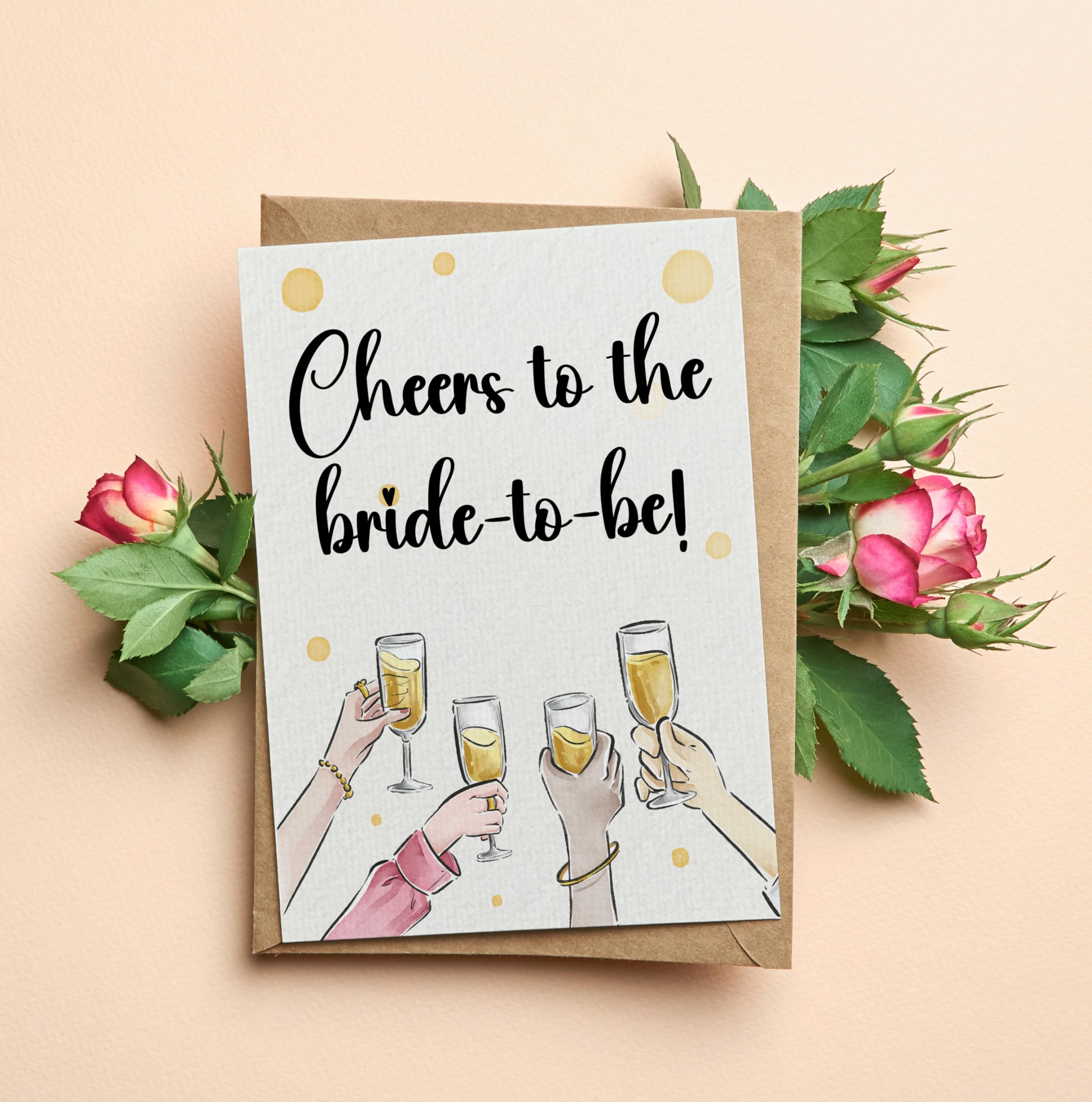 TRIDECOR Bridal Shower Card For Bride To Be, Wedding Card, Engagement Card, Bridesmaid Card - Folded 5"x7" with Envelope, Sticker to Seal - Card for Her, Women, Girlfriend, Bestfriend