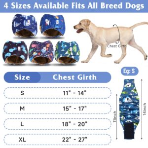 Grecle 5 Pack Dog Diapers Male Reusable, Premium Belly Bands for Male Dogs, High Absorbing Male Dog Pee Wraps for Doggie in Incontinence or Excitable Urination and Training M