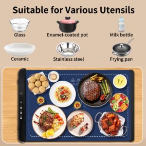 Food Warming Mat: Silicone Electric Warming Tray, Food Warmers for Parties Buffet - Full Surface Heating, 3 Temperature Settings, Foldable, Food Heating Mat for Gatherings, Family, Everyday Use