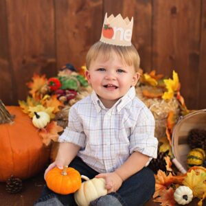 Pumpkin 1st Birthday Crown Hat - Little Pumpkin First Birthday Crown, Pumpkin Theme Birthday Decoration, Thanksgiving Day Birthday Party Supplies, Baby Boy/Girl Fall Birthday Cake Smash Photo Prop