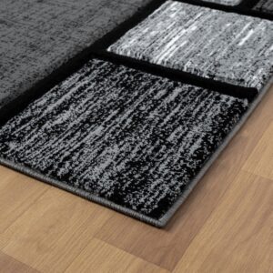 HADBA Geometric Area Rug - Decorative Home & Office Rug - Indoor Carpet for Living Room, Bedroom, Family or Dining Room - Non-Fading Polyester, Stain-Proof - Made in Turkey, Grey 5x7 ft