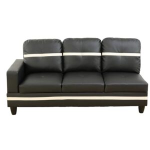 103" W Sectional Couches for Living Room, Sectional Sofa for Living Room Furniture Sets, L Shaped Couch Storage Ottoman, Faux Leather Modular Sectional Sofa Set for Living Room Set, Black White