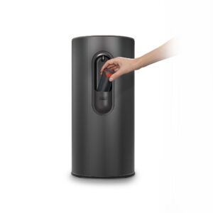 Joseph Joseph Arc 30L/7.9 Gallon Slimline Pedal Bin with Easy Push Pedal, Liner Pocket, Odor Seal, Soft-Close Lid, Fingerprint-Proof, Removable Inner Bucket, Carbon Black