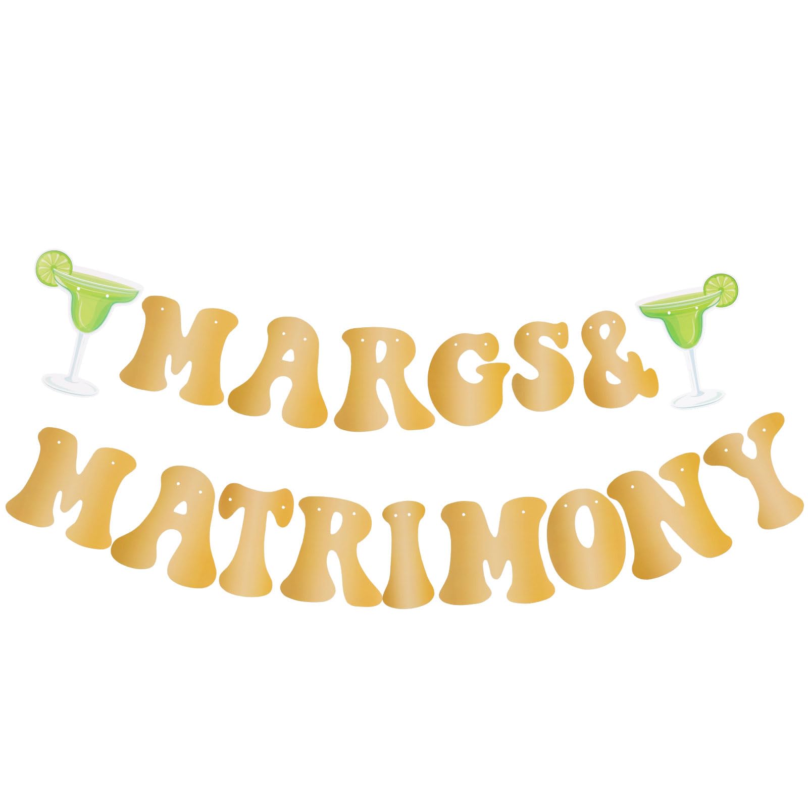 Margs and Matrimony Bachelorette Banner, Pre-Strung Margarita Bachelorette Party Decoration Bride Backdrop Decor for Bridal Shower Engagement Mexican Fiesta