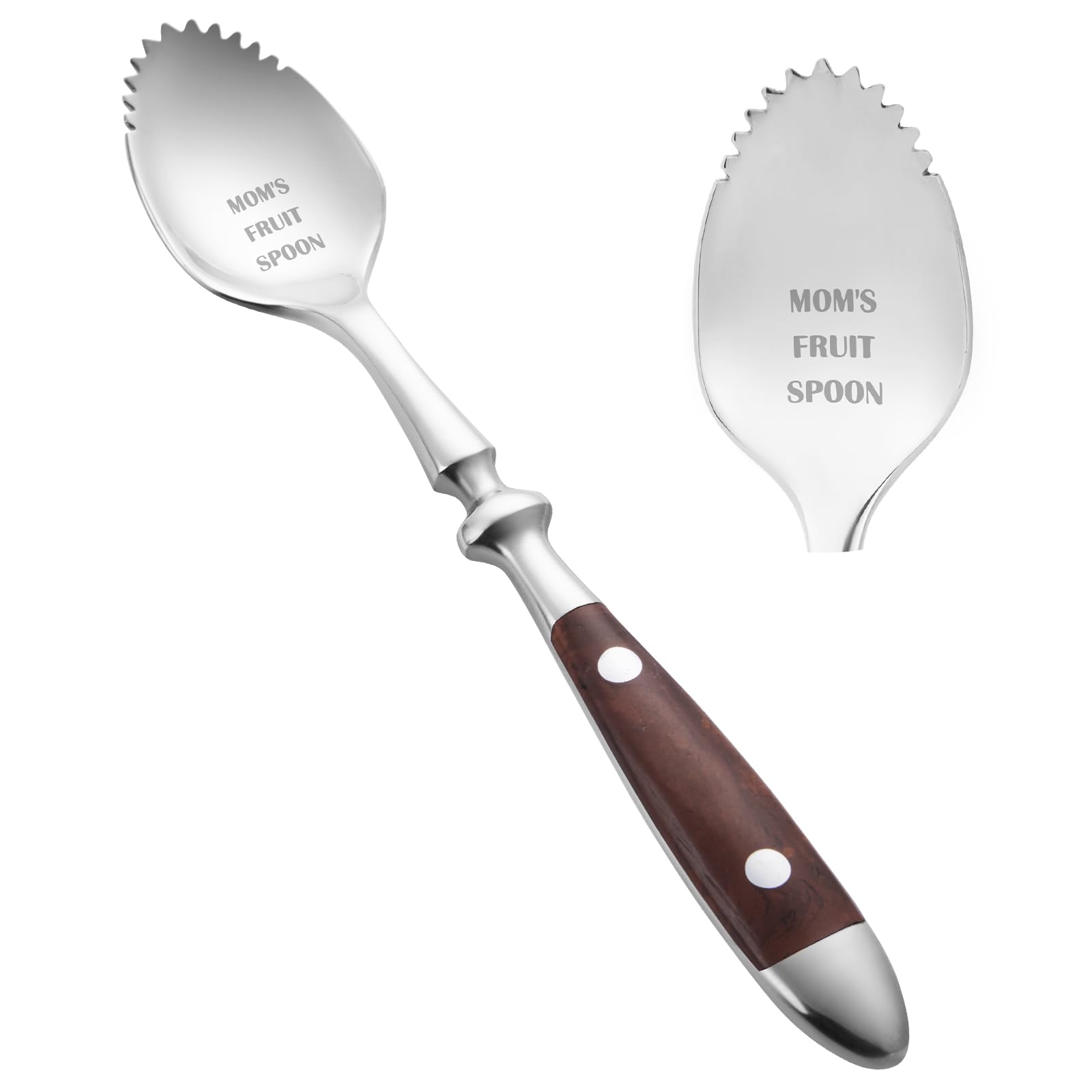 Mom’s Fruit Spoon-Mom Christmas Gifts from Daughter&Son，Serrated Grapefruit Spoon Birthday Gifts for Mom，Mother's Day Mom Gift from Daughter，Christma Thanksgiving Day Mom Grapefruit Spoon Gift