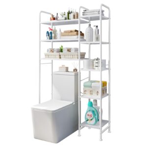 dazioter over the toilet storage bathroom organizer shelf freestanding space saver with toilet multifunctional rack (white)