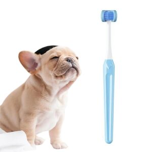 Cat Teeth Care Products Pet Toothbrush Dental Cleaning Kit for Cats Dogs Ultra-soft Bristles Oral Tool to Prevent Plaque Tartar Blue