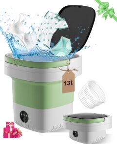 portable washing machine, 13l large capacity laundry washer cleaning for underwear, baby clothes, shirts,small delicates. foldable mini washer and dryer combo for apartment,hotel,camp,rv,travel(green)