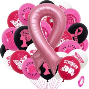 breast cancer awareness pink ribbon party decorations balloons party supplies pink white black balloons for pink ribbon charity event survivor party decor