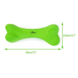 CHIWAVA 7.1" Rubber Bone Dental Dog Toy Solid Bones Teeth Cleaning for Medium Large Dogs Color Green