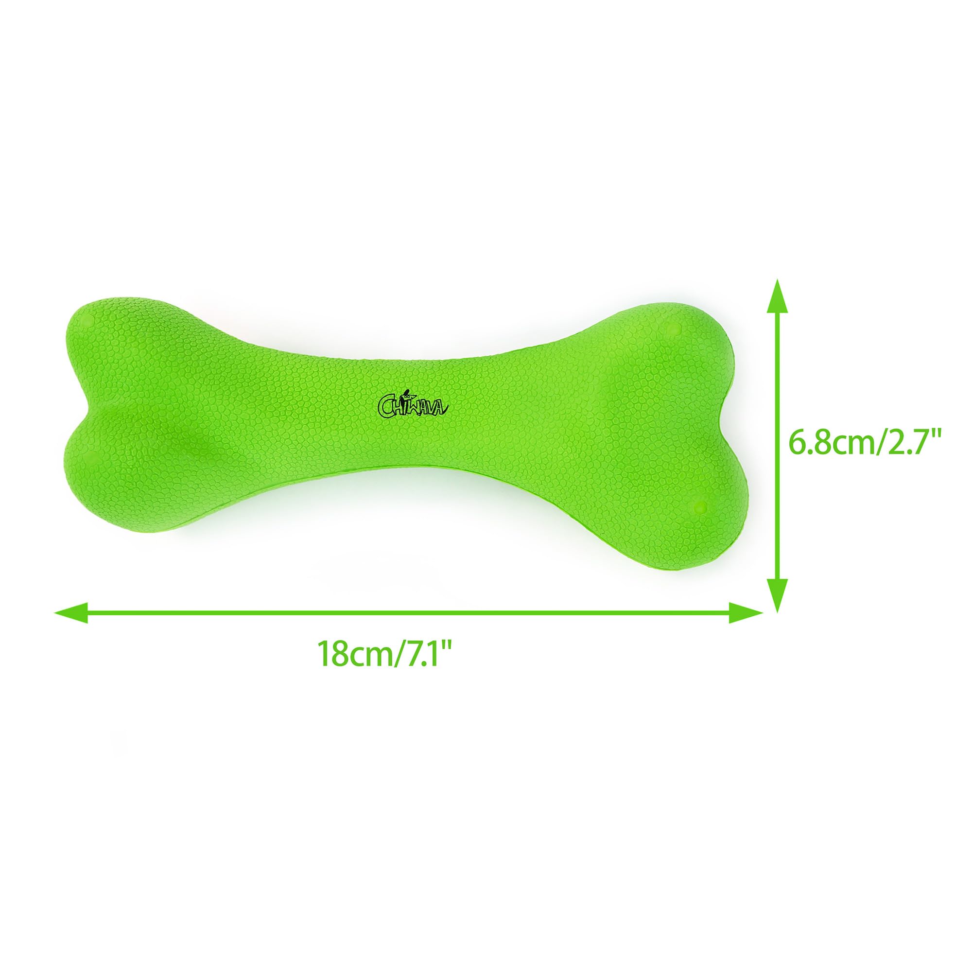 CHIWAVA 7.1" Rubber Bone Dental Dog Toy Solid Bones Teeth Cleaning for Medium Large Dogs Color Green