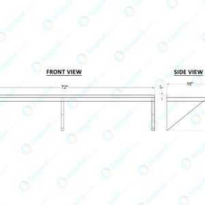 AmGood 18" x 72" Stainless Steel Wall Shelf | NSF | Garage, Laundry, Storage, Utility Room