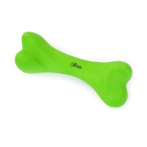 chiwava 7.1" rubber bone dental dog toy solid bones teeth cleaning for medium large dogs color green