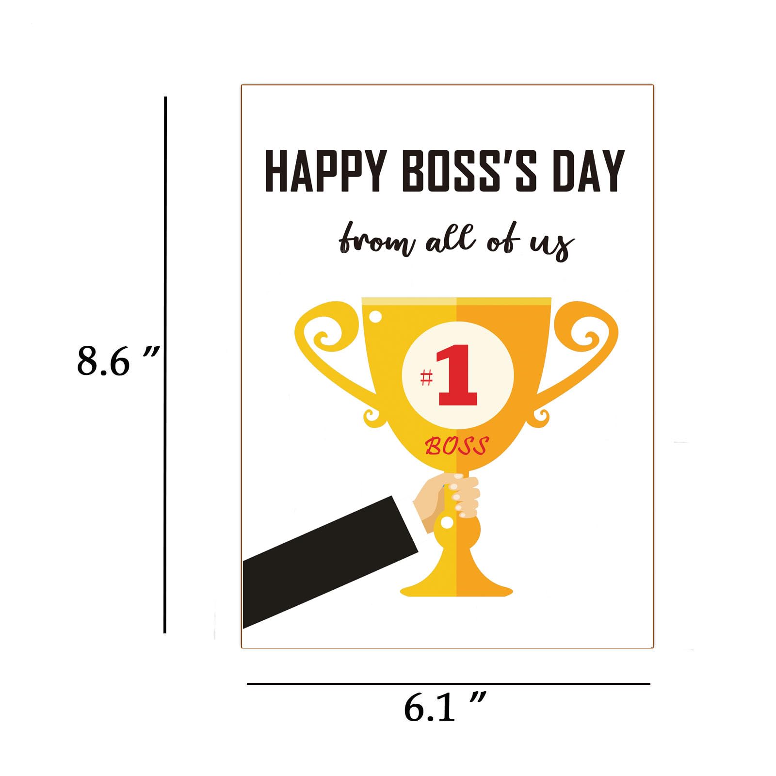 Dapofajo Boss Day Card, Best Boss Card from Team, Thanks Card for Boss, Happy Boss Day Gift Idea, Boss Card with Eenvelope