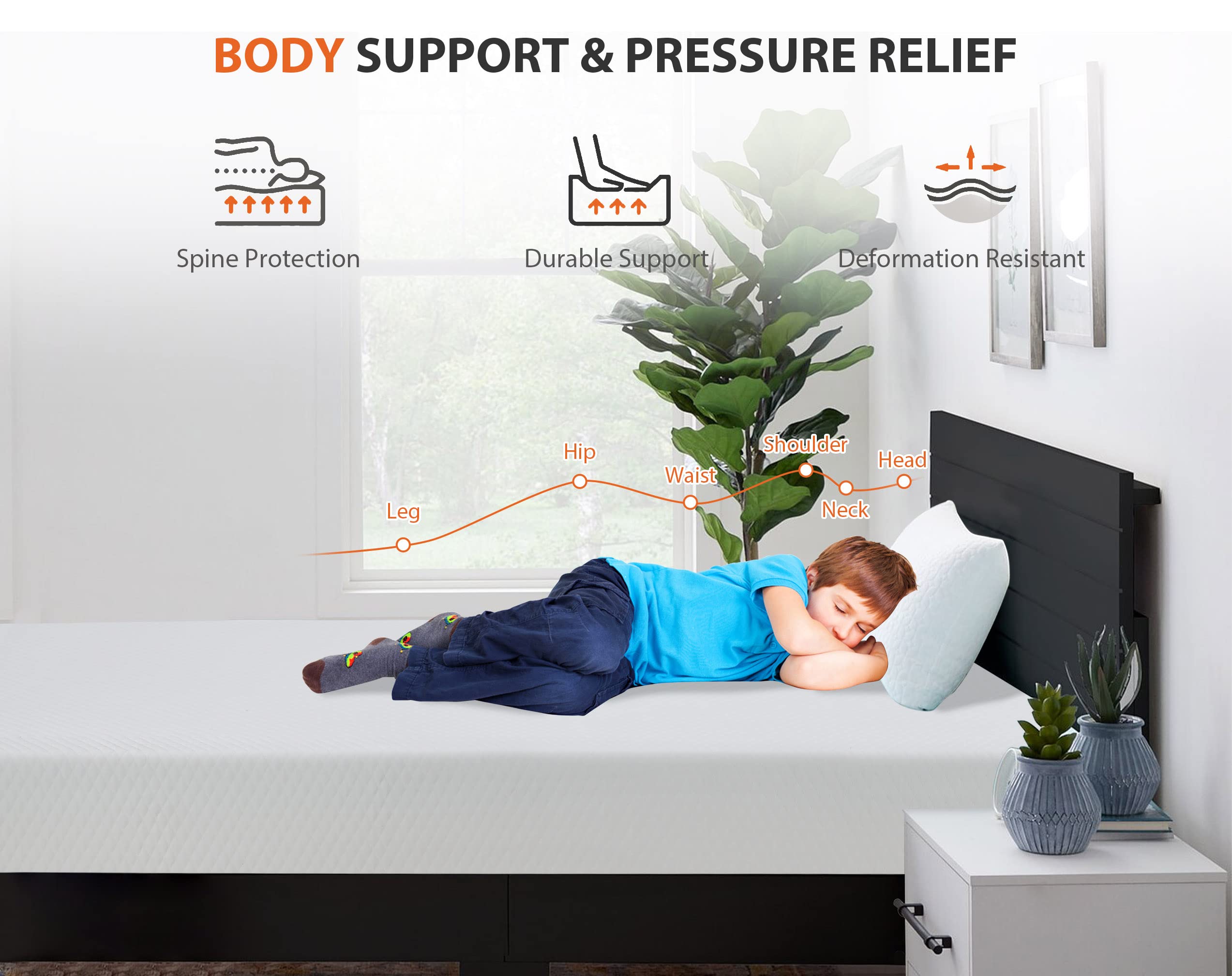 HWGEBY Full Mattress,10 Inch Medium Firm Mattress, Gel Memory Foam Mattress, Cool to Sleep and Pressure Relief, Certipur-Us Certified, Memory Foam Mattress,Full Size Mattress in a Box