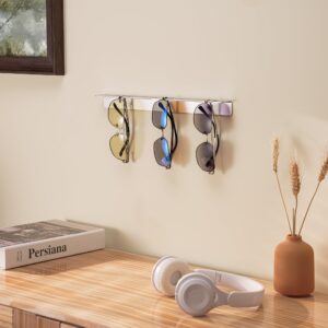 songsoso Sunglasses Organizer Wall-Mounted 2 Pack：Silver Aluminum Eyeglasses Holder - Sunglasses Rack for Wall, Home Decor - Sunglasses Wall Storage for displaying Multiple Pairs of Eyeglasses