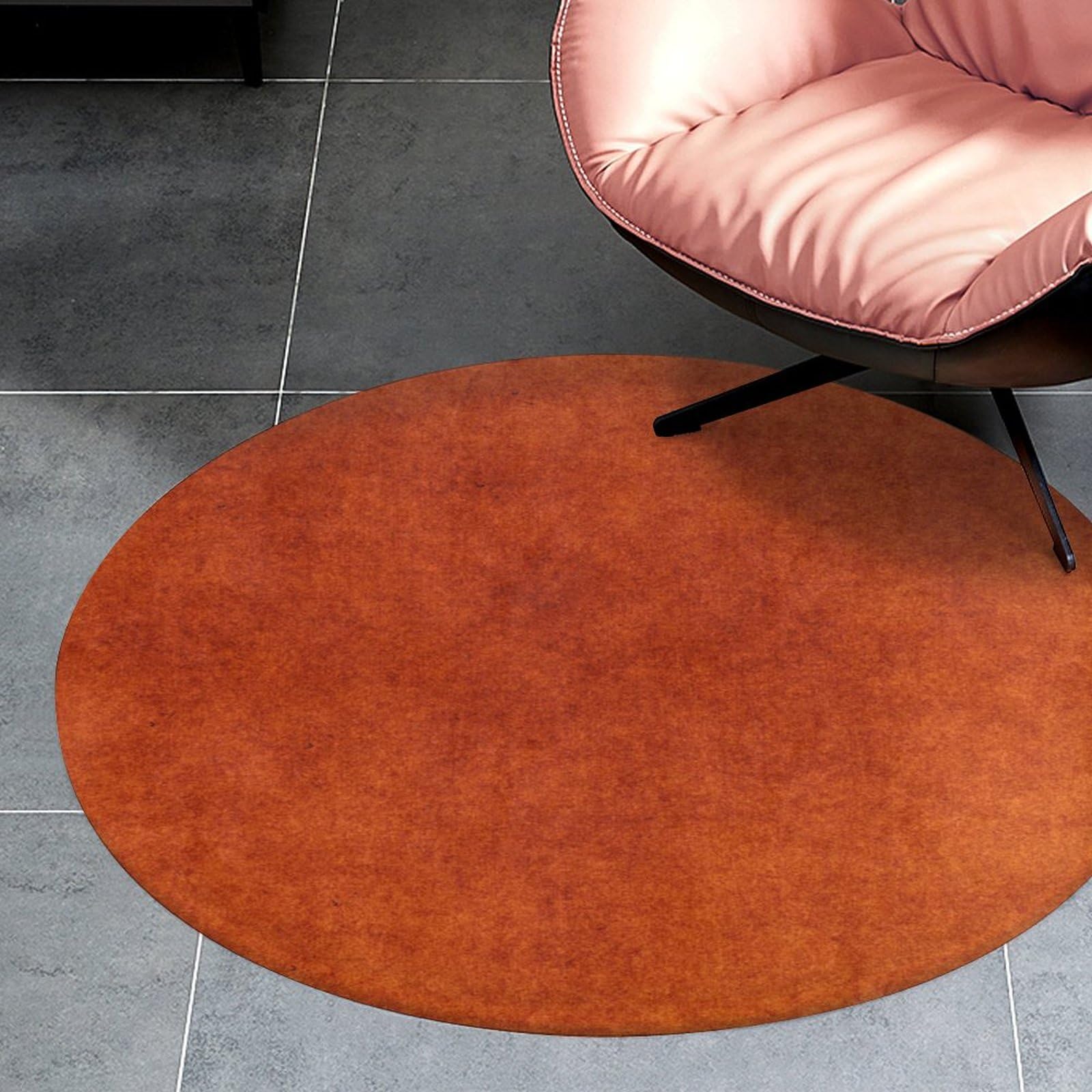 Generic Round Area Rug,Burnt Orange Non-Slip Bathroom Rug Soft Floor Carpet Mat for Living Room Bedroom Dining Room Decor, 24inch