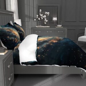 Lokaluo Milky Way Duvet Cover King Size 3D Printed Psychedelic Swirl Duvet Cover Set Starry Sky Series Bedding Sets Cosmic Mysterious Bedroom Decor 3 Pcs Comforter Cover with 2 Pillowcases