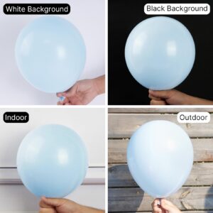 PartyWoo Baby Blue Balloons 140 pcs Blue Balloons Light Blue Balloons Different Sizes Pack of 18 12 10 5 Inch Pastel Blue Balloon Arch Kit Garland for Boy's Baby Shower Party Decorations Blue-Q13