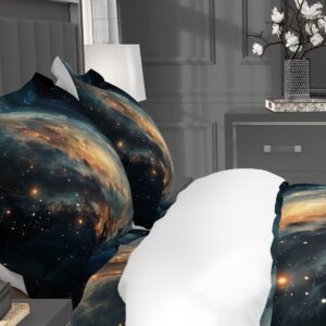 Lokaluo Milky Way Duvet Cover King Size 3D Printed Psychedelic Swirl Duvet Cover Set Starry Sky Series Bedding Sets Cosmic Mysterious Bedroom Decor 3 Pcs Comforter Cover with 2 Pillowcases