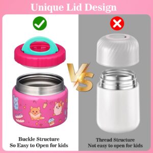 ACOTUM Insulated Thermo Food Jar for Kids - 12 Oz Capacity, Suitable for Hot & Cold Foods, Leak-Proof Vacuum Stainless Steel Design with Wide Mouth for Lunches, Soups and Travel