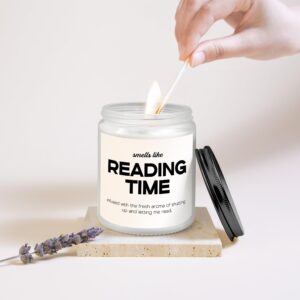 Book Lovers Gifts, Gifts for Readers - Lavender Scented Book Lover Candle, Christmas, Birthday, Mothers Day, Retirement Gifts for Book Lovers Women Men Librarian Bookworm