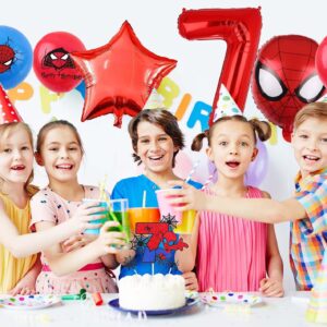 Cartoon Heroes Spider Birthday Decorations, Spider Pattern 3rd Birthday Balloons, 32inch number 3 Cartoon Aluminium Balloon, The Spider Birthday Balloons for Kids Birthday Baby Shower Decorations