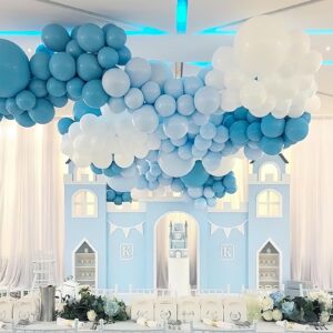 PartyWoo Baby Blue Balloons 140 pcs Blue Balloons Light Blue Balloons Different Sizes Pack of 18 12 10 5 Inch Pastel Blue Balloon Arch Kit Garland for Boy's Baby Shower Party Decorations Blue-Q13