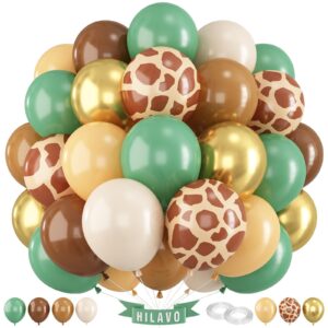 green brown balloons 60 pcs jungle safari sage green brown gold cream balloons retro khaki brown avocado green apricot balloon for boys giraffe woodland animal baby shower birthday party decorations