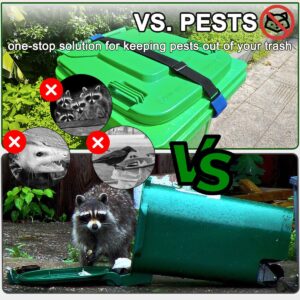 1PC Metal Double-Claw Trash Can Lock Straps for Animals,Bungee Cord Garbage Bin Lock,Outdoor Racoon Garbage Can Lid Lock Straps to Keep Racoons,Trash Can Bin Lid Locks Bungee Cord Outside【BLUE HOOKS】