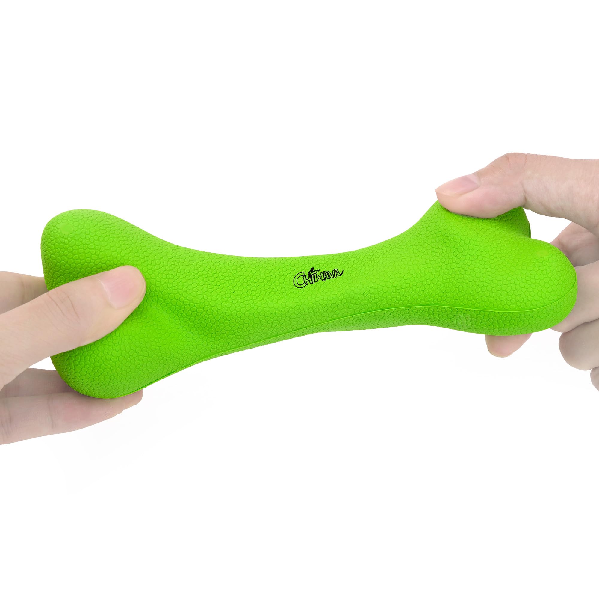 CHIWAVA 7.1" Rubber Bone Dental Dog Toy Solid Bones Teeth Cleaning for Medium Large Dogs Color Green