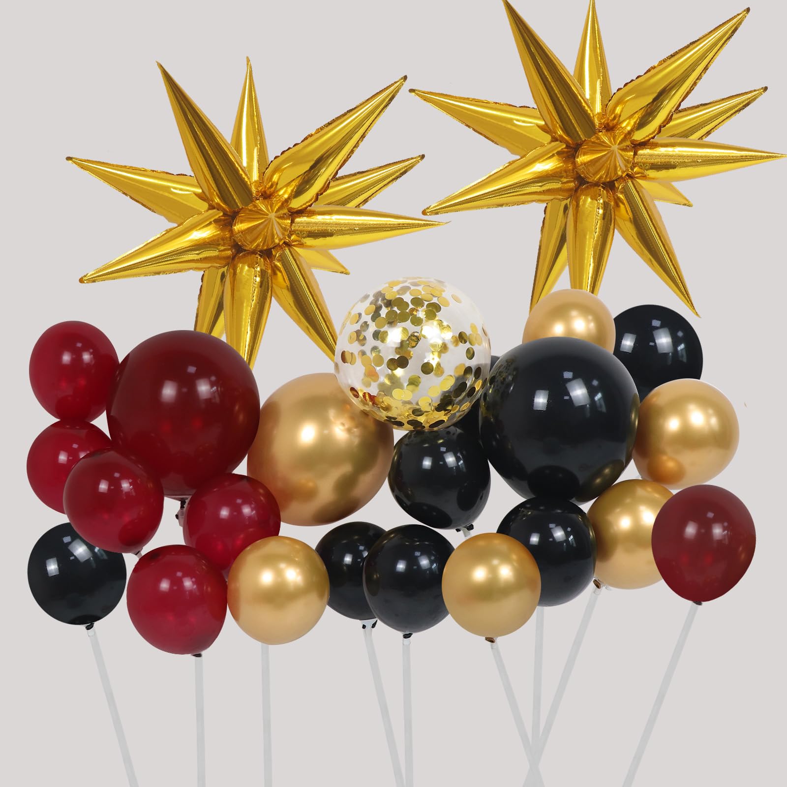 Burgundy and Gold Balloons Arch Kit-150pcs Maroon Gold and Black Balloons Garland Kit for Baby Show Birthday Wedding Bride Shower Bachelorette Retirement Party Decorations Supplies