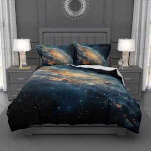 lokaluo milky way duvet cover king size 3d printed psychedelic swirl duvet cover set starry sky series bedding sets cosmic mysterious bedroom decor 3 pcs comforter cover with 2 pillowcases