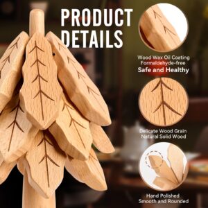 Verdriz Wooden Trivets for Hot Dishes,Wooden Tree Coasters, Wooden Tree Shape Trivet, Three Beech Wood Trivets Table Mat Set