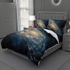 Lokaluo Milky Way Duvet Cover King Size 3D Printed Psychedelic Swirl Duvet Cover Set Starry Sky Series Bedding Sets Cosmic Mysterious Bedroom Decor 3 Pcs Comforter Cover with 2 Pillowcases