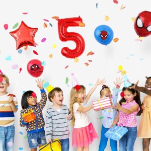 Cartoon Heroes Spider Birthday Decorations, Spider Pattern 3rd Birthday Balloons, 32inch number 3 Cartoon Aluminium Balloon, The Spider Birthday Balloons for Kids Birthday Baby Shower Decorations