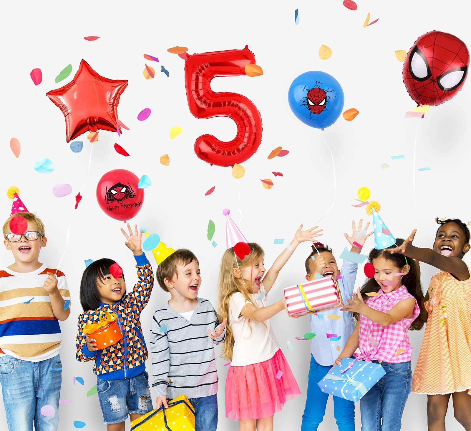 Cartoon Heroes Spider Birthday Decorations, Spider Pattern 3rd Birthday Balloons, 32inch number 3 Cartoon Aluminium Balloon, The Spider Birthday Balloons for Kids Birthday Baby Shower Decorations