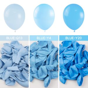 PartyWoo Baby Blue Balloons 140 pcs Blue Balloons Light Blue Balloons Different Sizes Pack of 18 12 10 5 Inch Pastel Blue Balloon Arch Kit Garland for Boy's Baby Shower Party Decorations Blue-Q13