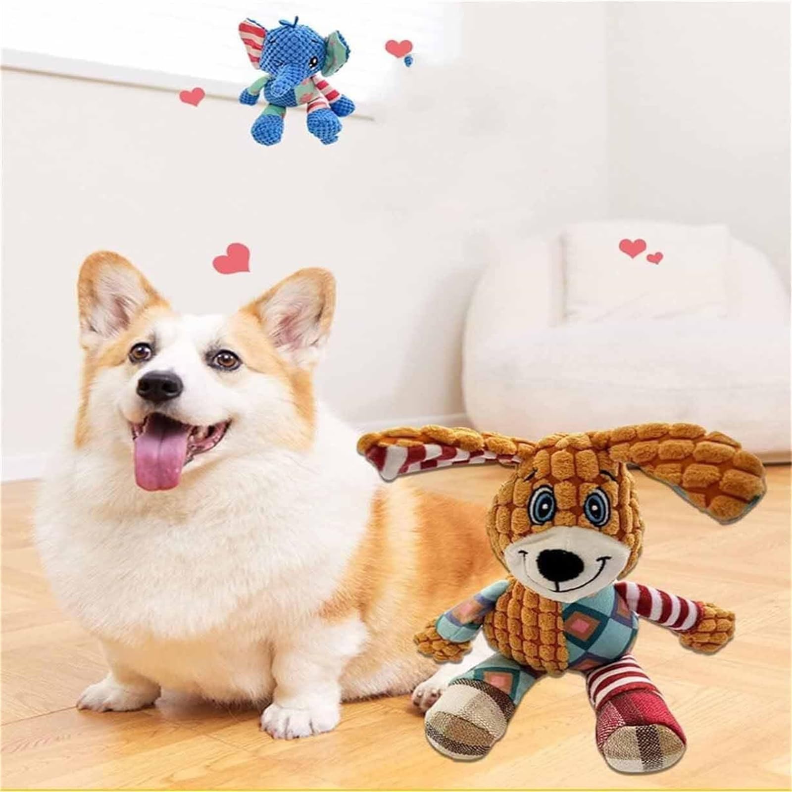 Sfbnjr Immortal Squeaker Plush Toy, Immortal Squeaker Plush Toy for Aggressive Chewers, Indestructible Squeaky Toys for Aggressive Chewers, Invincible Robust Pig Dog Chew Toys (2PCS-A)