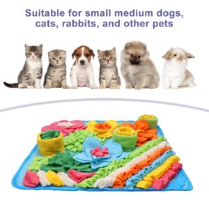 JXTZ Snuffle Mat for Dogs, Interactive Dog Snuffle Mat, 15.4 x15.4 inches Sniffing Activity Mat for Boredom Relief, Slow Feeder, Felt Wool Dog Feeding Mat, Relieve Anxiety, Puzzle Toy for Dogs, Cats