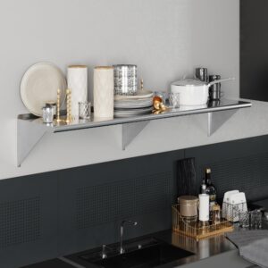 AmGood 18" x 72" Stainless Steel Wall Shelf | NSF | Garage, Laundry, Storage, Utility Room