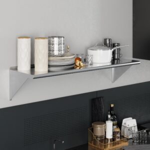 AmGood 18" X 60" Stainless Steel Wall Shelf | NSF | Garage, Laundry, Storage, Utility Room | Restaurant, Commercial Kitchen