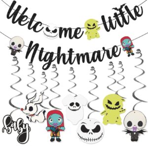 nightmare before baby shower decorations halloween baby shower decorations welcome little nightmare banner nightmare birthday party decorations nightmare christmas decor