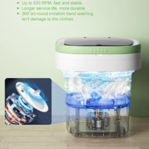 Portable Washing Machine, 13L Large Capacity Laundry Washer Cleaning for Underwear, Baby Clothes, Shirts,Small Delicates. Foldable Mini Washer and Dryer Combo for Apartment,Hotel,Camp,RV,Travel(Green)