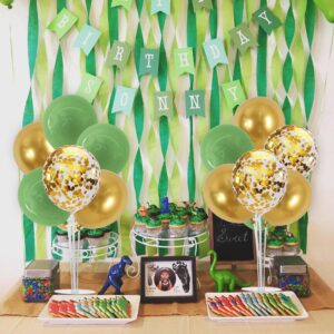 TONIFUL 4 Set Sage Green Gold Balloon Centerpieces for Table,Balloons Stand Kit for Baby Shower Birthday Party Decorations,Bridal shower,Anniversary