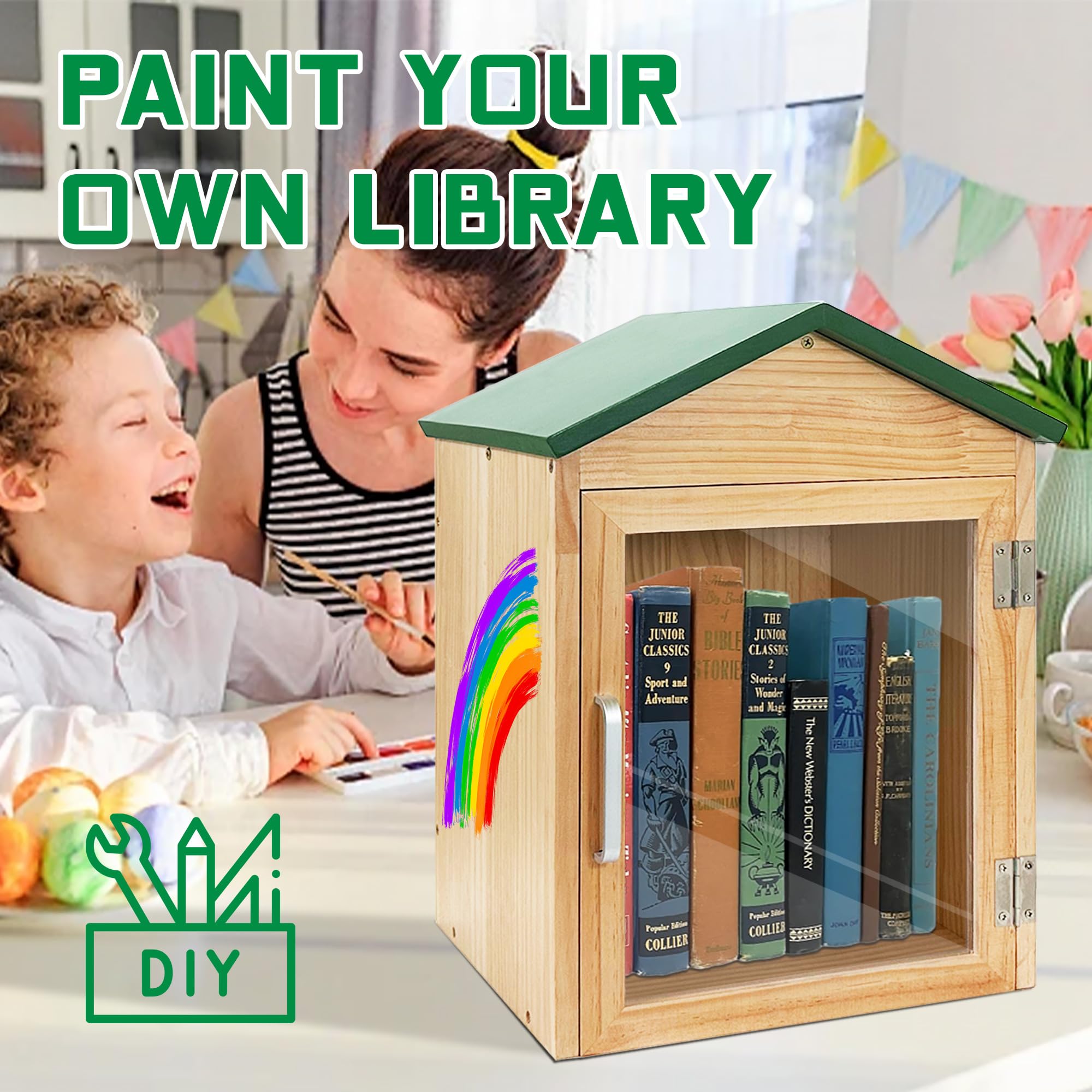 PROLEE Little Library Waterproof, Little Library Box Outdoor, Sharing Books (Model A)