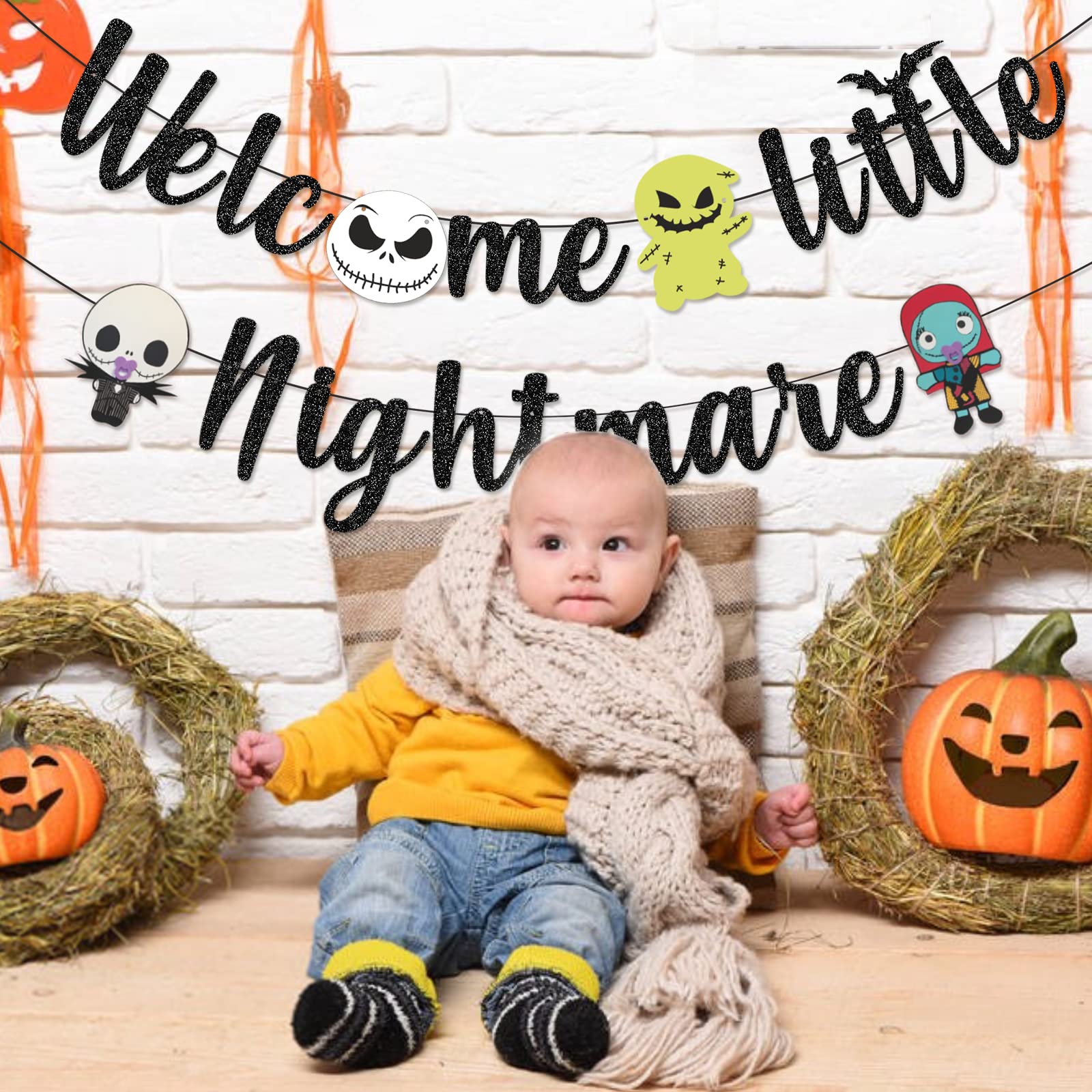 Nightmare Before Baby Shower Decorations Halloween Baby Shower Decorations Welcome Little Nightmare Banner Nightmare Birthday Party Decorations Nightmare Christmas Decor