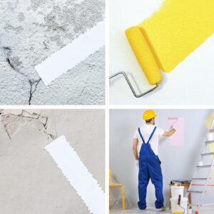 Saypacck 4 Rolls Self Adhesive Stress Crack Tape Drywall Joint Tape Wall Crack and Seam Patch Heavy Duty Smooth Roll Concrete Patch and Repair Kit, 1.25'' x 10'