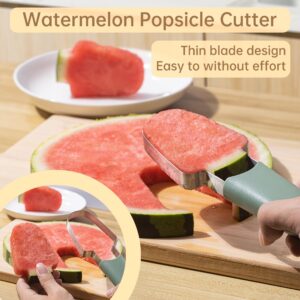 4 -in-1 Watermelon Fork Slicer Cutter,Melon Ball Scoop,Stainless Steel Watermelon Popsicle Cutter Watermelon Cutter Slicer Tool Melon Cutter Knife Portability Fruit Fork for Camping Kitchen Gadgets